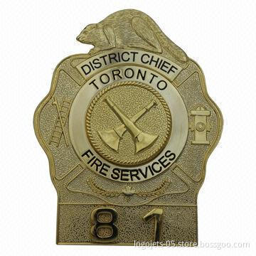 Police Badge, Available in Various Types of Finishes, Customized Designs